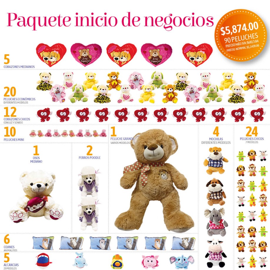 promocion de peluches para iniciar un negocio